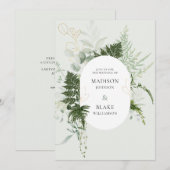 Végétation romantique Bois Wild Fern Invitation (Devant / Derrière)
