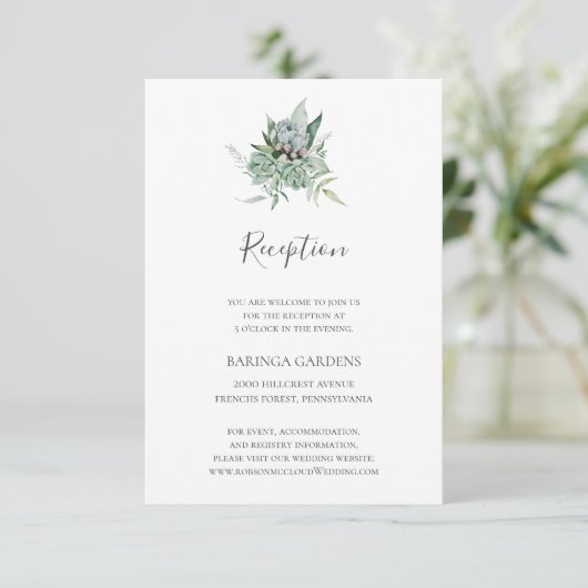 Végétation Succulente | Carte de réception de mari (Debout devant)