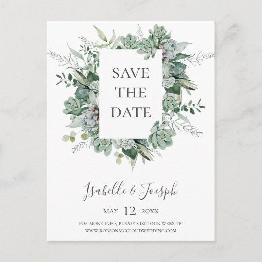 Végétation Succulente | Carte Postale d'Invitation (Devant)