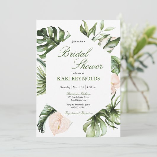 Végétation tropicale Florale Invitation à la douch (Debout devant)