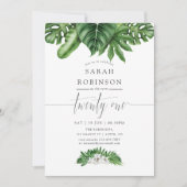 Végétation tropicale Invitation de fête du 21e ann (Devant)