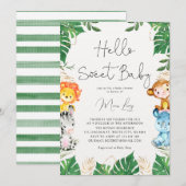 Végétation tropicale Safari Baby shower Invitation (Devant / Derrière)