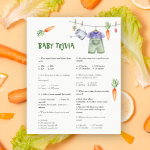Veggie baby shower Baby Trivia Baby shower spel