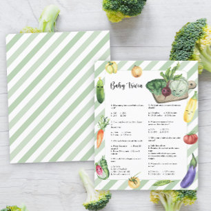 Veggie baby shower Baby Trivia Baby shower spel