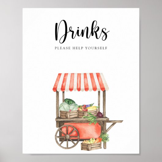 veggie baby shower - Drinks help yourself Poster (Voorkant)