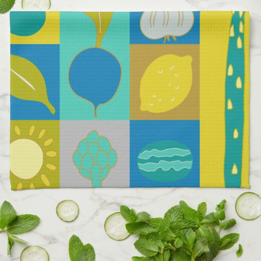 Veggie Blocks I Theedoek (Gevouwen)