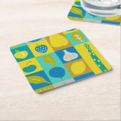 Veggie Blocks I Vierkante Kartonnen Onderzetter (Schuin)