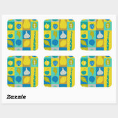 Veggie Blocks I Vierkante Sticker (Vel)