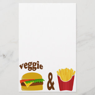 Veggie Burger en Fries Briefpapier