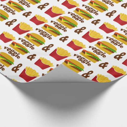 Veggie Burger en Fries Cadeaupapier (Hoek)