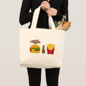 Veggie Burger en Fries Grote Tote Bag (Voorkant (product))