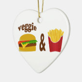 Veggie Burger en Fries Keramisch Ornament (Links)