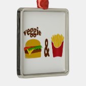Veggie Burger en Fries Metalen Ornament (Rechts)