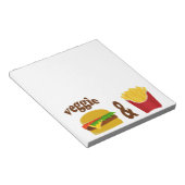 Veggie Burger en Fries Notitieblok (Schuin)