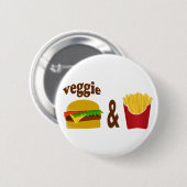 Veggie Burger en Fries Ronde Button 5,7 Cm (Voorkant /achterkant)