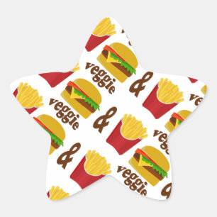 Veggie Burger en Fries Ster Sticker