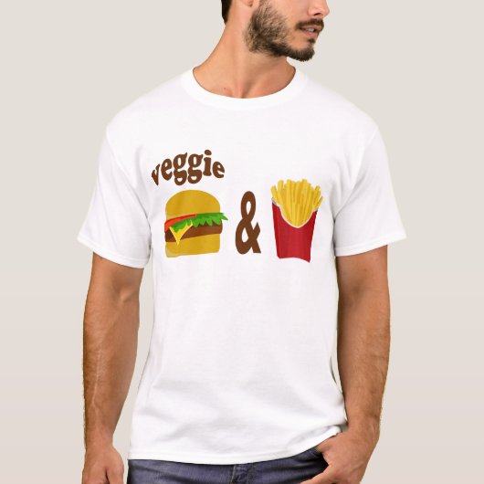 Veggie Burger en Fries T-shirt (Voorkant)