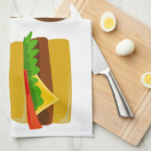 Veggie Burger en Fries Theedoek (Quarter Fold)