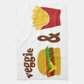 Veggie Burger en Fries Theedoek (Verticaal)