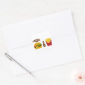 Veggie Burger en Fries Vierkante Sticker (Envelop)