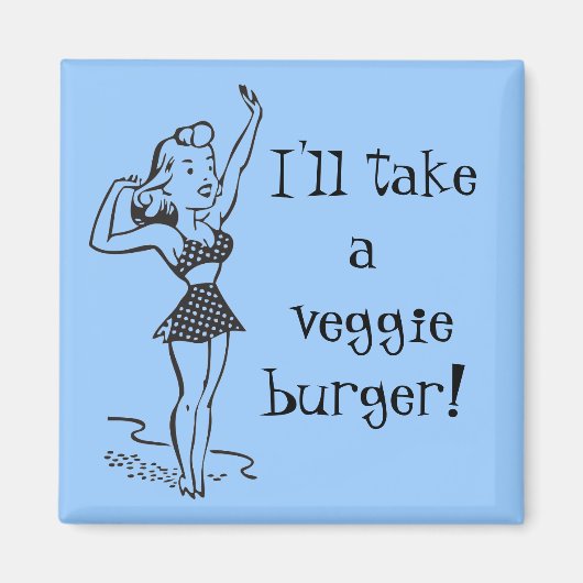 Veggie Burger Magnet Magneet (Voorkant)