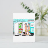 Veggie Cannibals Funny Offbeat Cartoon Gifts Briefkaart (Staand voorkant)