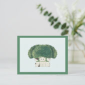 Veggie Cats Postcard -broccoli cat- Briefkaart (Staand voorkant)