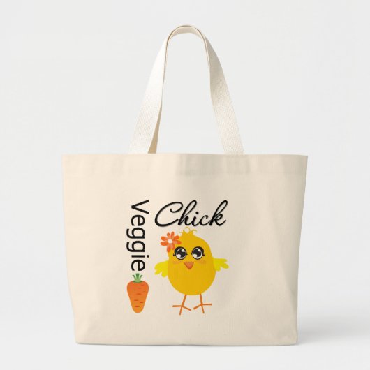 Veggie Chick Grote Tote Bag (Voorkant)