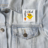 Veggie Chick Vierkante Button 5,1 Cm (In situ)