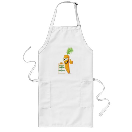 Veggie Cooking in Progress Carrot Long Apron Lang Schort (Voorkant)