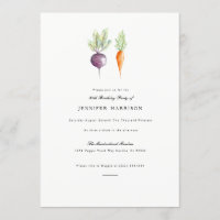 Veggie Duo | Watercolor verjaardagsfeest uitnodigi