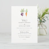 Veggie Duo | Waterverf bruiloft uitnodigen Kaart (Staand voorkant)