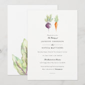 Veggie Duo | Waterverf bruiloft uitnodigen Kaart (Voorkant / Achterkant)