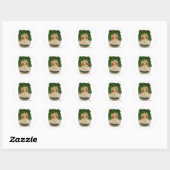 Veggie Face Ronde Sticker (Vel)