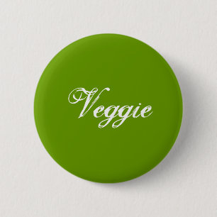 Veggie. Groen. Slogan. Ronde Button 5,7 Cm