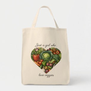 Veggie Heart Farmer's Market Shopping Canvas tas