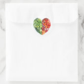 Veggie Heart Ronde Sticker (Tas)
