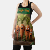 "Veggie King" Leuke Cartoon Wortelen Chef Schort (Insitu)