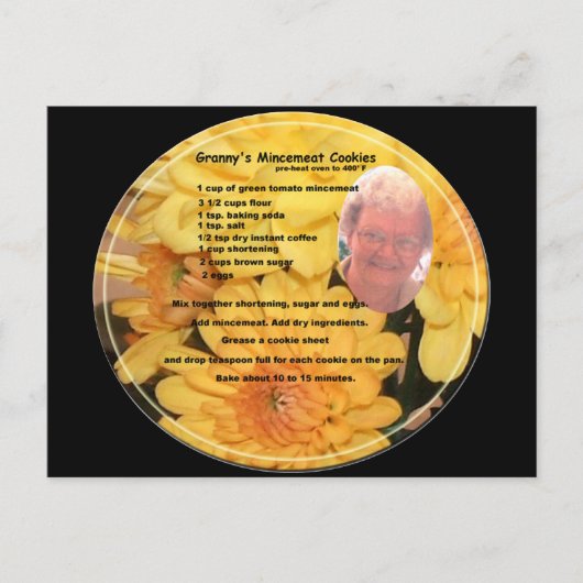 Veggie Mincemat Cookie Recipe Briefkaart (Voorkant)