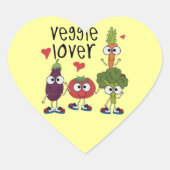 Veggie Minnaar Hart Sticker (Voorkant)