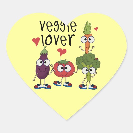 Veggie Minnaar Hart Sticker (Voorkant)
