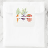Veggie Patch Waterverf Dank u Vierkante Sticker (Tas)