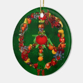 Veggie Peace Sign Keramisch Ornament (Links)