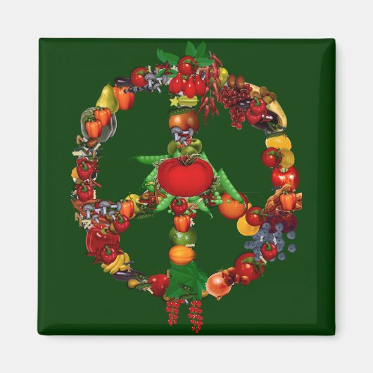 Veggie Peace Sign Magneet (Voorkant)