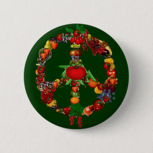 Veggie Peace Sign Ronde Button 5,7 Cm
