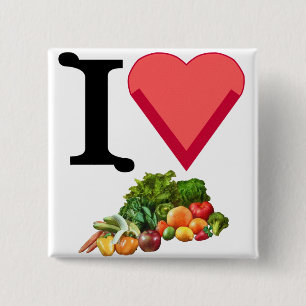 Veggie Pin Vierkante Button 5,1 Cm