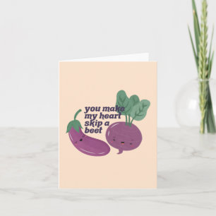 Veggie Pun: Je maakt van mijn hart een biet oversl Notitiekaartje