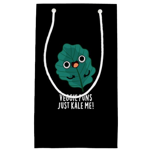 Veggie Puns Kale me Funny Food Pun Dark BG Klein Cadeauzakje (Voorkant)