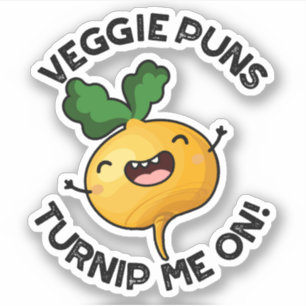 Veggie puns Verwen me op Grappige Plantaardige Pun Sticker