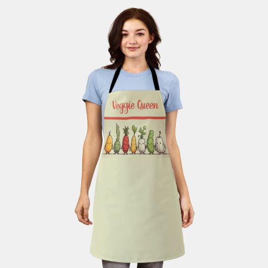 "Veggie Queen" All Over Print Schort (Gedragen)
